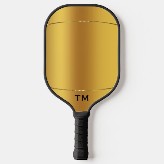 Goudtinten achtergrond, glanzend gouden streep pickleball paddle (Achterkant)