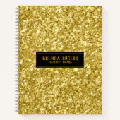 Goudtinten Nep Glitterprint Notitieboek (Voorkant)
