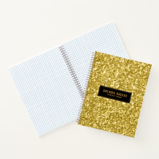 Goudtinten Nep Glitterprint Notitieboek (Binnen)