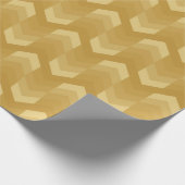 Goudtonnen chevron-patroon cadeaupapier (Hoek)