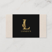 Goudtonnen letter L bloemdecoratief Visitekaartje (Voorkant)