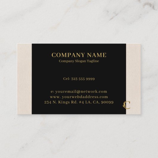 Goudtonnen met floreel decoratief C Visitekaartje (Achterkant)