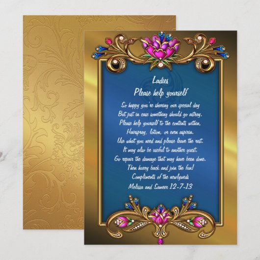  goudtoonbeugel voor het Lijst van het huwelijk Kaart (Voorkant / Achterkant)