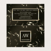 Goudtoonmarmerige elegante loyaliteit visitekaartje (Buitenkant ongevouwen)