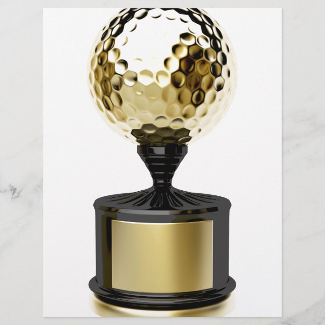 Goudtrofee met golfbal (Voorkant)