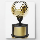 Goudtrofee met golfbal fotoplaat (Voorkant)