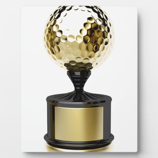 Goudtrofee met golfbal fotoplaat (Voorkant)
