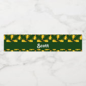 Goudtrofeeën op groen patroon waterfles etiket (Enkel label)