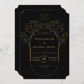 goudtrouwuitnodiging kaart (Voorkant / Achterkant)