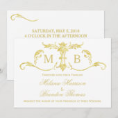 Goudtrouwuitnodigingen met RSVP-trouwset Kaart (Voorkant / Achterkant)