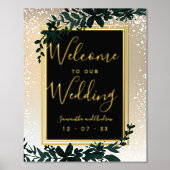 goudtypografie blaassneeuw elegant winter welkom folie afdrukken (Voorkant)