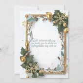 goudtypografie blaassneeuw elegant winterhuwelijk kaart (Achterkant)