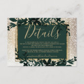 goudtypografie blaassneeuw elegante winterdetails informatiekaartje (Voorkant)