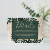 goudtypografie blaassneeuw elegante winterdetails informatiekaartje (Staand voorkant)