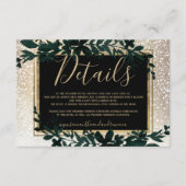 goudtypografie blaassneeuw elegante winterdetails informatiekaartje (Voorkant)