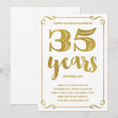 goudtypografie | Faux Folie 35ste verjaardagsfeest Kaart (Voorkant / Achterkant)