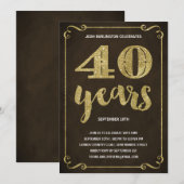 goudtypografie | Faux Folie 40ste verjaardagsfeest Kaart (Voorkant / Achterkant)