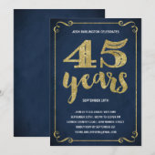 goudtypografie | Faux Folie 45ste verjaardagsfeest Kaart (Voorkant / Achterkant)