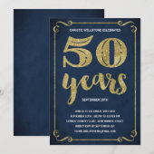 goudtypografie | Faux Folie 50ste verjaardag Kaart (Voorkant / Achterkant)