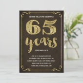 goudtypografie | Faux Folie 65ste verjaardagsfeest Kaart (Staand voorkant)