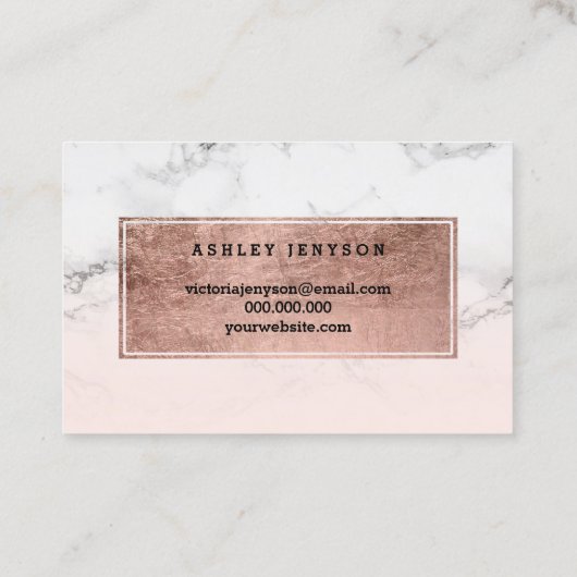 Goudtypografie van noteerbaar roos visitekaartje (Achterkant)