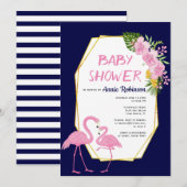 Goudveelhoek, blauw baby shower van de vlindervis kaart (Voorkant / Achterkant)