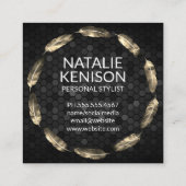 Goudverdamper | Geometrisch patroon | Monogram Vierkante Visitekaartje (Achterkant)