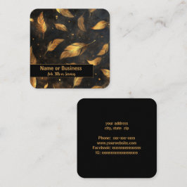 Goudveren op zwart vierkante visitekaartje