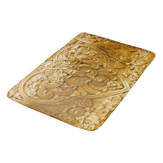 Goudverf, antiek hout, , elegant badmat (Gekanteld)