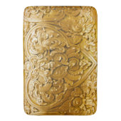 Goudverf, antiek hout, , elegant badmat (Voorkant Verticaal)