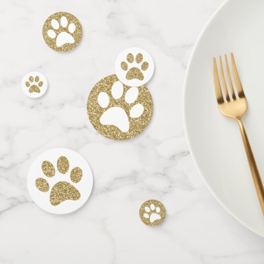 Goudverf drukt Dog Cat Animal Tracks Groot Confetti (Groep)