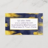 Goudverf op blauwe handgemaakte bath Bomb Soak Soe Visitekaartje (Achterkant)