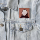 Goudverf papier-machispiegel, c.1890 vierkante button 5,1 cm (In situ)