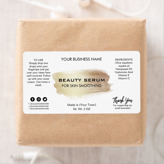 Goudverf serumlabels aanbrengen etiket (Insitu)