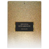 Goudverfijnde glitter op maat klembord (Achterkant)