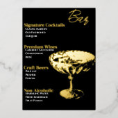 Goudverijdelde Cocktail Party Bar Menu (Voorkant)