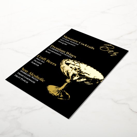 Goudverijdelde Cocktail Party Bar Menu (Gedraaid)