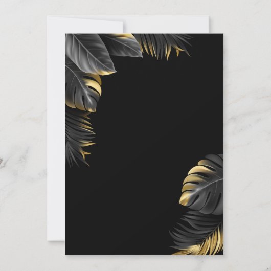 goudverjaardagsuitnodiging kaart (Achterkant)