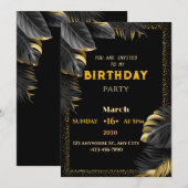 goudverjaardagsuitnodiging kaart (Voorkant / Achterkant)