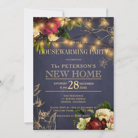 Goudverlichting voor huisverwarming winterse zeema kaart (Voorkant)