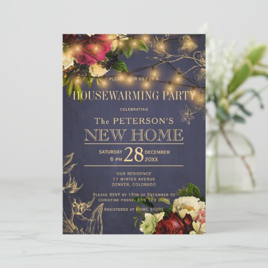 Goudverlichting voor huisverwarming winterse zeema kaart (Staand voorkant)