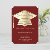 Goudverloopdop, rood Afstuderen Kaart (Staand voorkant)