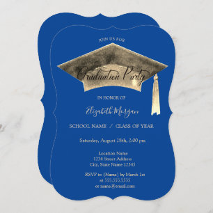 Goudverloopdop Tassel Blue Afstuderen Kaart