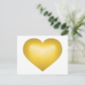 Goudversleten hart briefkaart (Staand voorkant)