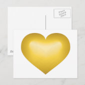 Goudversleten hart briefkaart (Voorkant / Achterkant)
