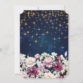 Goudverstuiver, sterren, bloemen blauw Afstuderen Kaart (Achterkant)