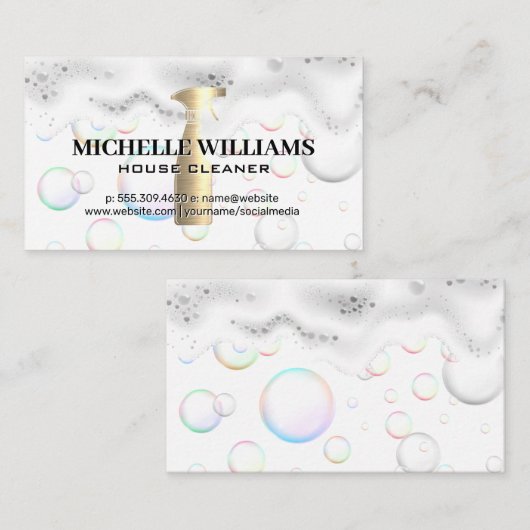 Goudverstuiver | Zeepbellen en zeeduivel Visitekaartje (Voorkant / Achterkant)