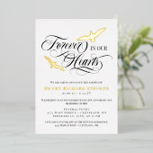Goudvetten voor altijd in ons hart begrafenis folie uitnodiging (Staand Voorkant)
