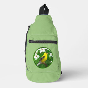 Goudvink in Dogwood Bloesems Originele Vogelkunst Sling Bag