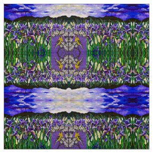 Goudvink in Iris Fields Stof